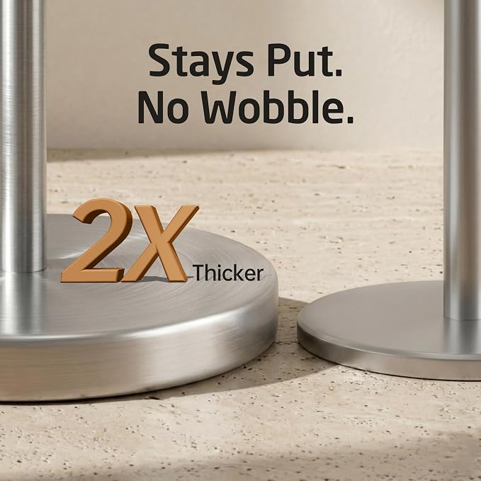 KES Toilet Paper Holder Stand 26" H (Taller Version), Free Standing Toilet Paper Roll Holder with Weighted Base for Bathroom, Rustproof SUS304 Stainless Steel Brushed Finish, BPH283S66-2