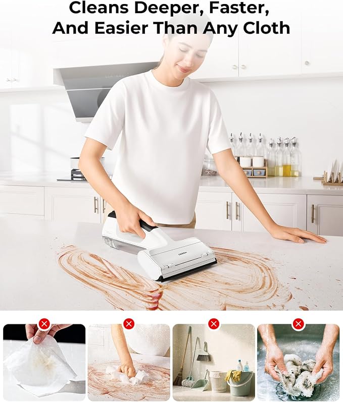 HIZERO H100 Cordless Handheld Spot Cleaner for Counters, Glass, Desks & Windows, Helps Leave a Streak-Free Finish