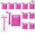 Womens Shaving Cream Bulk Travel and Women's Disposable Razors Individually Wrapped,0.53oz Shave Gel for Women, Care Dry Skin Womens Shave Gel Disposable Razors Women for Travel Guests Homeless（10Set）