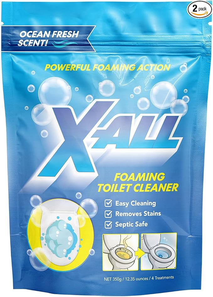 X-ALL Foaming Toilet Cleaner, Self-Activating Powder for Deep Cleaning, Fights Stains, Limescale and Mineral-Buildup (2)