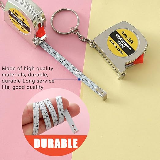 48 Pcs Mini Screwdriver Keychain Tape Measure Keychains Set Keychain Tape Measure Mini Screwdrivers in Pouch Keychain for Birthday Party Favors ，Adult Tool Party Prize for Father's Men Gifts