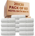 belem 60 Pack White Hotel Bath Mats Bulk 20x30 – 5 Dozen Wholesale Cotton Blend Economy White Bath Mat – Highly Absorbent, Quick Drying & Machine Washable (7 lbs/Dozen)