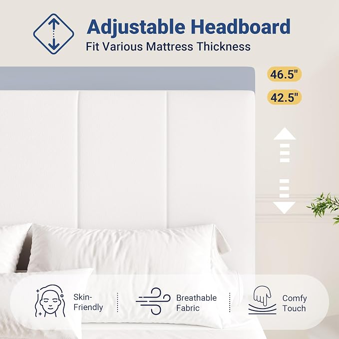 Allewie King Size Velvet Lift Up Hydrualic Storage Bed Frame, White | Vertical Channel Tufted Headboard, Hydrualic Underneath Storage, Upholstered Platform Bed, No Box Spring Needed