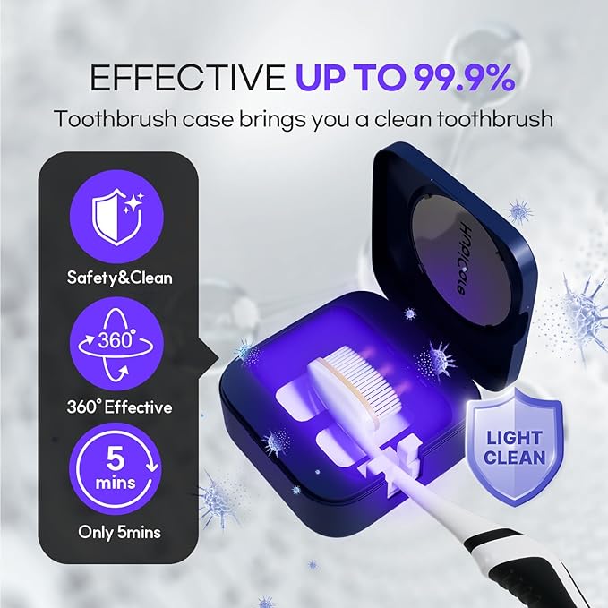HuBDIC HubiCare Toothbrush Case Set, Toothbrush Covers with Holder, Rechargeable Travel Home Toothbrush And Holder, Cleaner Case for All Electric And Manual Toothbrushes (3 Color Set)