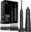 Upgraded Pro Dental Care Kit: 5-Mode Water Flosser & 50,000 VPM Sonic Electric Toothbrush | Premium Oral Clean Set with Enhanced Cleaning Modes, Larger Tank & Refined Design for Advanced Gum Health