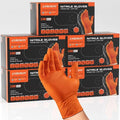 ANBOSON 10 Mil Heavy Duty Industrial Nitrile Gloves, Orange Large 500 Count | 500 Ct Diamond Texture, Disposable Latex Free Rubber Gloves for Auto Repair,Workshop,Warehouses,Chemical Handling Industrial