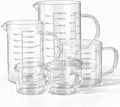 77L 5 Pack Glass Measuring Cup Set, [Insulated handle, V-Shaped Spout], High Borosilicate Liquid Glass Measure Cup for Kitchen, Easy To Read, Dishwasher, Freezer, and Microwave Safe