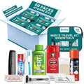 Bulk 50 Case Pack of Men's 15 Piece Set Hygiene Kits, Travel Size Toiletries, Deodorant, Shampoo, Body Wash, Shaving Cream, Razor, Toothbrush, Toothpaste, Comb, Flossers, Swabs