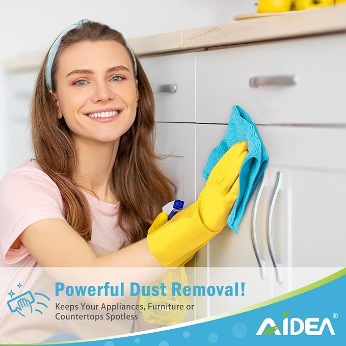 AIDEA Microfiber Cleaning Cloth-100PK, Soft Microfiber Towels for Cars, Absorbent Cleaning Rags, Lint-Free Streak-Free Wash Cloths for House, Kitchen, Window(12in.x12in.)
