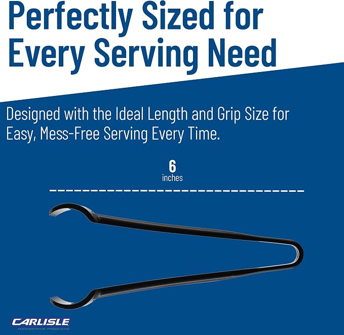 Carlisle FoodService Products 480603 Carly Salad Tong, 6" Pom Tong, 12 Pack