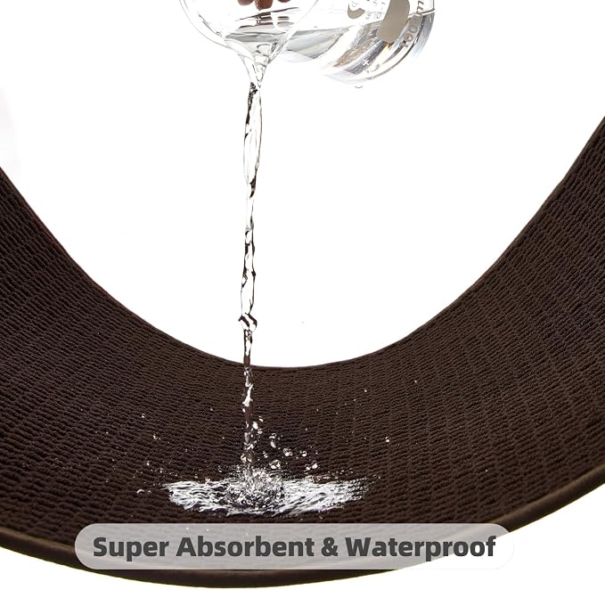 TYUU Bathroom Runner Rug, Long Bath Mat Washable Thin Quick Dry Low Pile Bathroom Runner Rugs 24 x 60 Non Slip, Brown 24"x60"