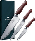Japanese Knife Set 3 PCs, High Carbon 10Cr15Mov Stainless Steel | Ultra-Sharp Professional Kitchen Chef Knives Set with Ergonomic Pakkawood Handle and Elegant Gift Box