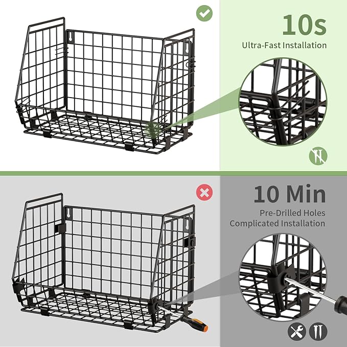 Wire Fruit Basket for Kitchen Storage: Hanging and Counter Basket for Vegetable Produce - Potato and Onion Storage for Pantry 3 Pack