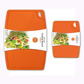 Thick Silicone Cutting Boards for Kitchen Silicone Chopping Boards/Mats Set of 2 Extra Large14.6''x10.43'', Mini 9.1”x7.1” Non-slip Deep Drip Juice Groove, Dishwasher Safe-Orange