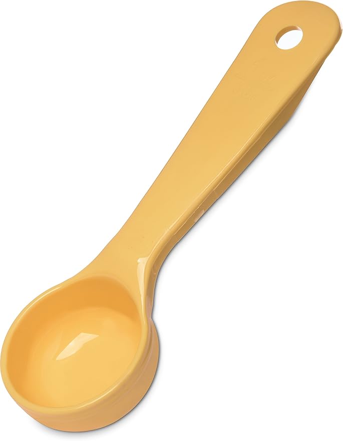 Carlisle FoodService Products Measure Miser Solid Measuring Spoon with Short Handle, 1 Ounce, Yellow (Pack of 5)