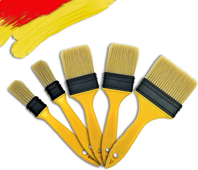Not Chip Brush Set - 5pcs, 1, 1, 2, 2, 3 Inch, Chalk Paint & Wax Brushes, Disposable Trim & Varnish Brushes