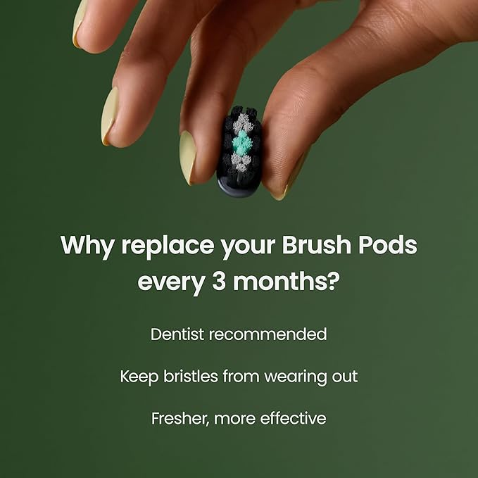 quip Ultra and Ultra Lite EasyClick Brush Pod Refill Heads - 4 Pack - Verified quip Brush Head Refills for Sonic Electric Toothbrushes - Soft Bristles, Compact - Last 3 Months Each - Black