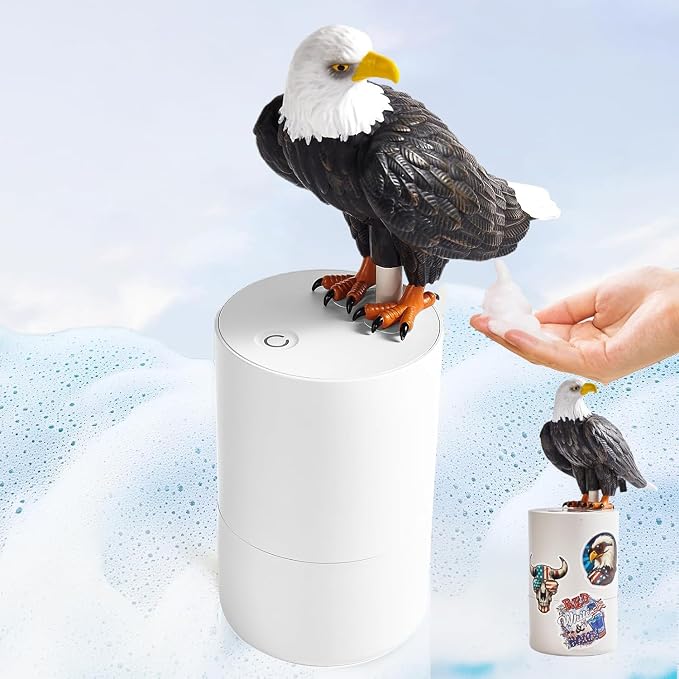Fun Animal Foam Soap Dispenser, Bald Eagle Automatic Hand Washer