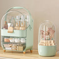 Makeup Organizer Countertop, Skincare Holder Bathroom Counter Organizer, Storage Box Cosmetic Display Cases, Teen Girl Gifts Make up Organizers (Green/Brush)