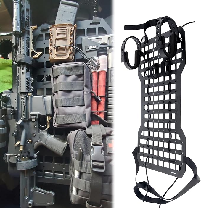 MAIKER Tactical Rigid Molle Insert Panels for Vehicles Car Seat Back Organizer Rifle Gun Rack Tactical Modular Storage Platform,2pcs