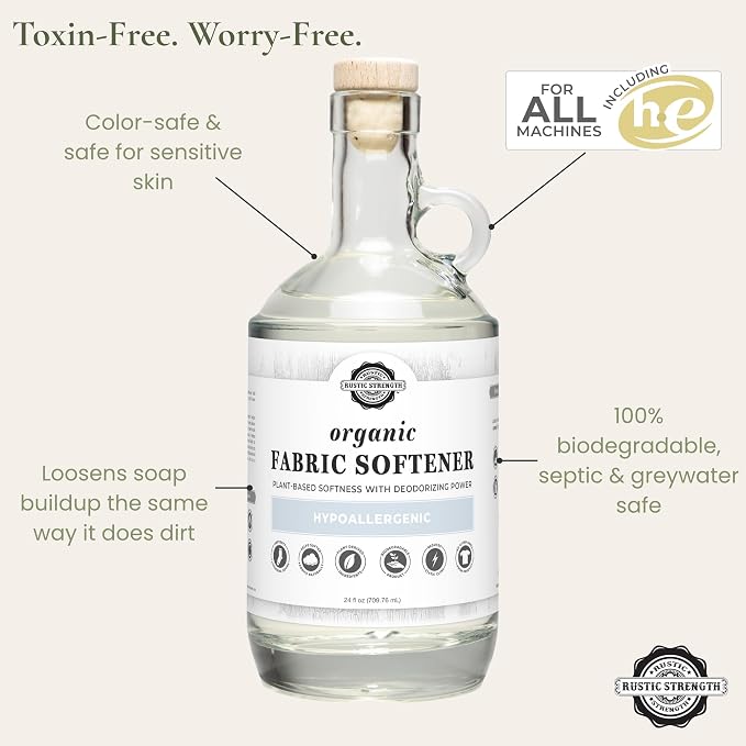 Rustic Strength All Natural Fabric Softener, 24 oz | Glass Bottle