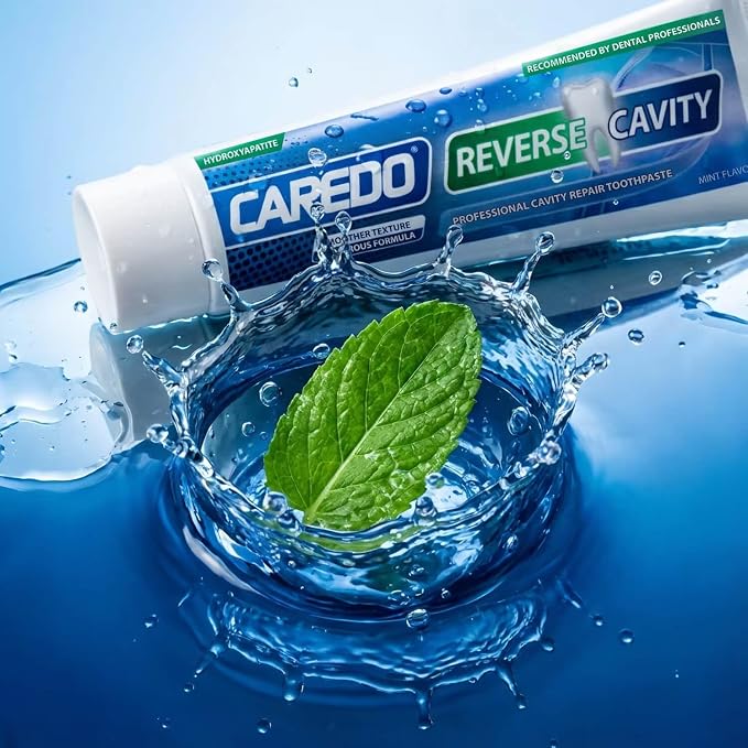 CAREDO Cavity Reversal Hydroxyapatite Toothpaste for Adults, Cavity Tooth Filler as Home Cavity Repair, Fluoride Free Reverse Cavities Treatment for Tooth Decay Repair, Remineralizing Repair 2-Pack