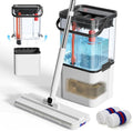 Midyb Mop and Bucket Set, 2026 Upgraded Flat Mop and Bucket System with 2 Pads, Mop Bucket with Wringer Set, Spray Cleaning, Auto Dirty Water Separation Keep Water Fresh, Mops for Floor Cleaning