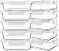 10 Packs 30 oz Glass Meal Prep Containers,Glass Food Storage Containers with Lids,Airtight Lunch Bento Boxes,Microwave, Oven, Freezer and Dishwasher,White