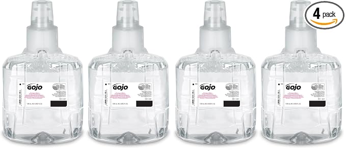 GOJO Clear & Mild Foam Handwash,EcoLogo Certified,1200 mL Foam Hand Soap Refill LTX-12 Touch-Free Dispenser - 1911-02,(Pack of 4)