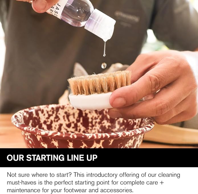 Jason Markk Starter Box & Suede 8-Piece Cleaning Kit Bundle, Suede Brush & Stain Eraser, Deep Cleaning Solution, Two Brushes, & Microfiber Towel, Safe for Leather, Suede, Nubuck, Cotton, Wool, Felt, K