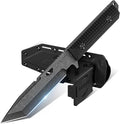 Dragon Creek Tactical Knife Kydex - D2 Steel Outdoor Knife with Sheath | Black G10 Full Tang Handle for Outdoor Survival Camping Hiking Thanksgiving Gift Men