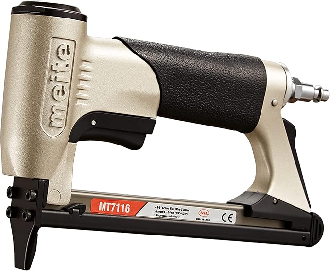 meite MT7116 Pneumatic Staple Gun, 22 Gauge 71 Series 3/8-Inch Crown 1/4-Inch to 5/8-Inch Length Air Upholstery Stapler Gun
