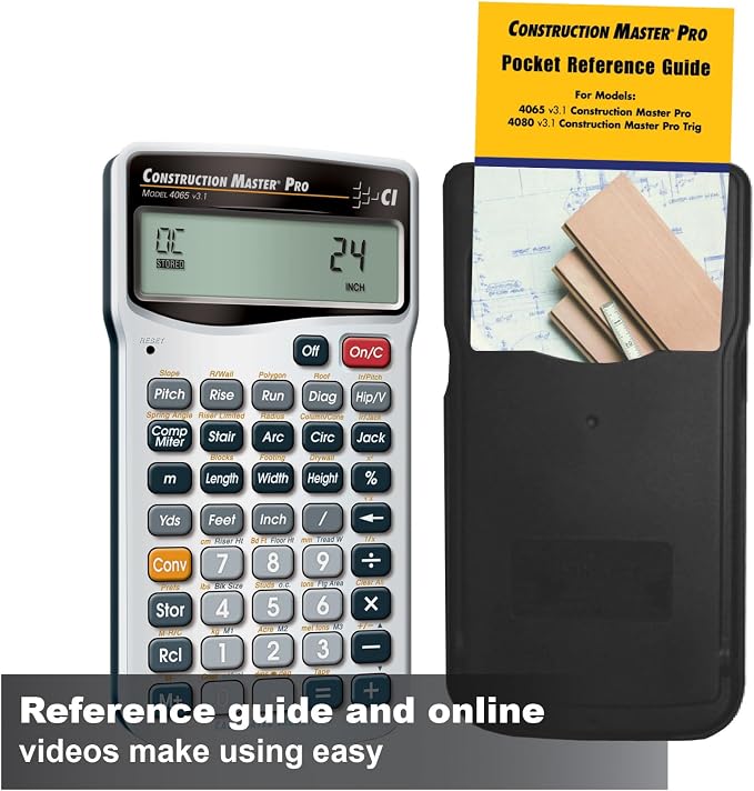 Calculated Industries 4065 Construction Master Pro Advanced Construction Math Feet-inch-Fraction Calculator for Contractors, Estimators, Builders, Framers, Remodelers, Renovators and Carpenters | Advanced Construction Math, Feet-Inch-Fractions, For Con...