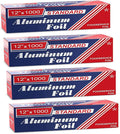 12" x 1000" (4 Pack) Standard Aluminum Foil Roll - Food Service Aluminum Roll - Commercial Grade Disposable Foil Roll for Food Service Industry and Home Use