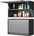 Coolsun Garage Wall Cabinet with Up-Flip Door, 19.7" H Metal Wall Cabinet | Wall Mounted Metal Storage Cabinet for Kitchen,Garage,Basement,Ware House Assembly Required