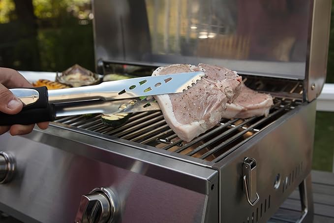 Cuisinart 3‑Piece Stainless Steel BBQ Grilling Tool Set with Grill Glove – Outdoor Grill Accessories, Perfect Grilling Gift for Men, Dads & Grill Masters, CGS-134BL