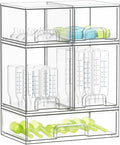 SpaceAid Bottle Storage Organizer Baby - Acrylic Bottles Station Organizer Container, Stackable Clear Drawers for Countertop, Vanity, Bathroom, Cabinet, Pantry Organization, 5 Pack, 2S2M1L, 15.4"H