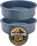 Pet Crock Bowl - 2 Pack – Thick Durable Plastic (Blue, 48oz Large) Non-Tip Food & Water Dish for Dogs, Cats - Indoor/Outdoor - Chew Resistant, Easy Clean BouldrBowl from Healthy Surplus®