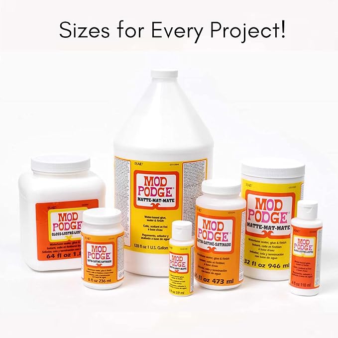 Mod Podge Matte Sealer, Glue & Finish: All-in-One Craft Solution- Quick Dry, Easy Clean, for Wood, Paper, Fabric & More. Non-Toxic - Craft with Confidence, Made in USA, 8 oz., Pack of 1