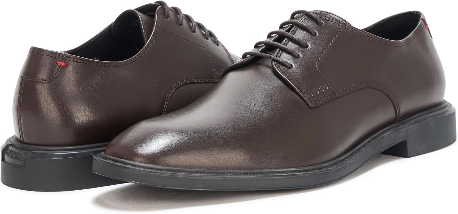 Hugo Men's Brushed Leather Derby Dress Shoe