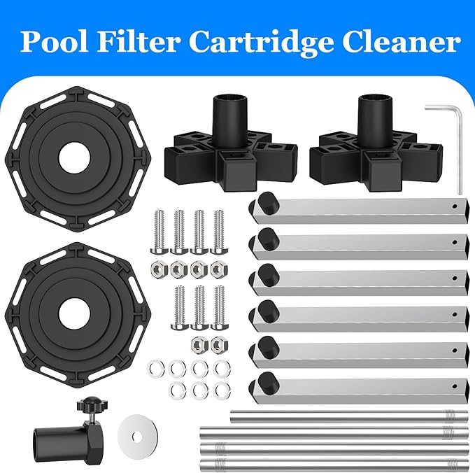 Deerchirp Pool Cartridge Filter Cleaner, Compatible with Filter Cartridges of 3, 4, and 6 inches in Diameter Supports Both Vertical and Horizontal Installation Modes