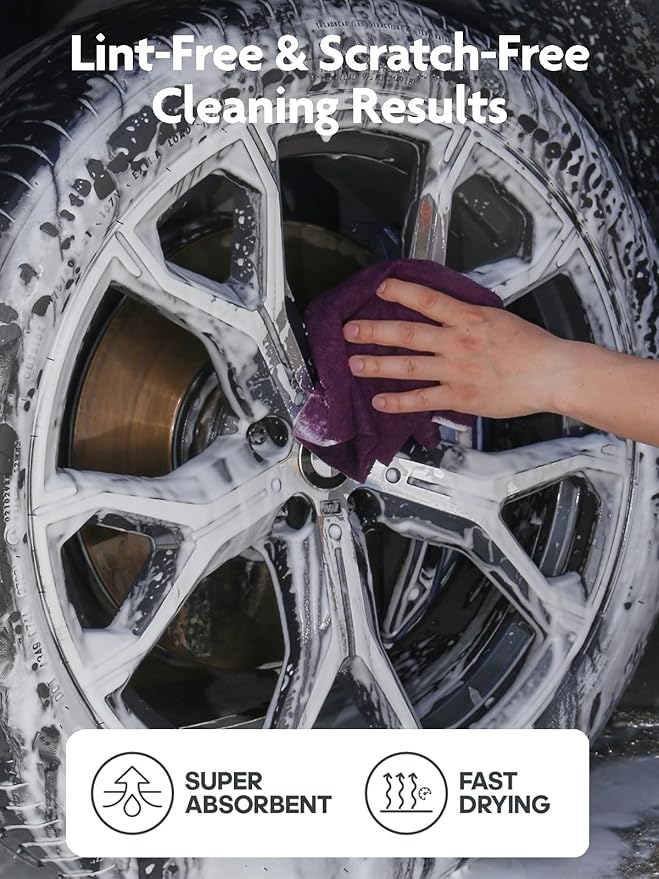 Fantasticlean Microfiber Cleaning Cloth Roll -75 Pack, Tear Away Microfiber Towels, 12" x 12", Reusable, Washable, Scratch Free, Ultra Absorbent for All-Around Cleaning Supplies (Dark Purple)