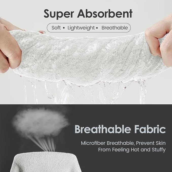 JML Microfiber Bath Towels Set of 2, 30 in x 60 in, White | Hanging Loop, Super Soft, Absorbent, Lint Free, Fade Resistant, Lightweight, Quick Dry, Use for SPA , Sauna, Salon Hair Wrap
