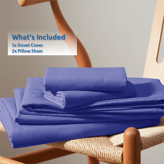 Nestl Royal Blue California King Duvet Cover Sets - Soft Double Brushed Cal King Duvet Cover, 3 Piece, with Button Closure, 1 Duvet Cover 104x98 inches and 2 Pillow Shams