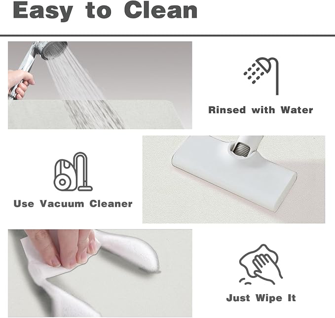 TYUU White Bath Mat, Bathroom Rugs Non Slip Washable Thin Absorbent Quick Dry Bath Mat Fits Under Door Bathroom Floor Mat Perfect for Bath, Shower, or Sink 24"x70" White