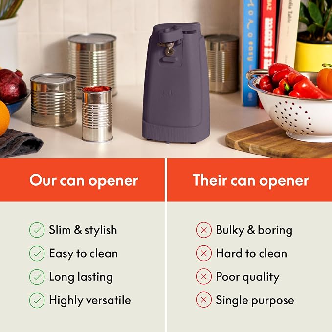Electric Can Opener, Automatic One-Touch, Plum