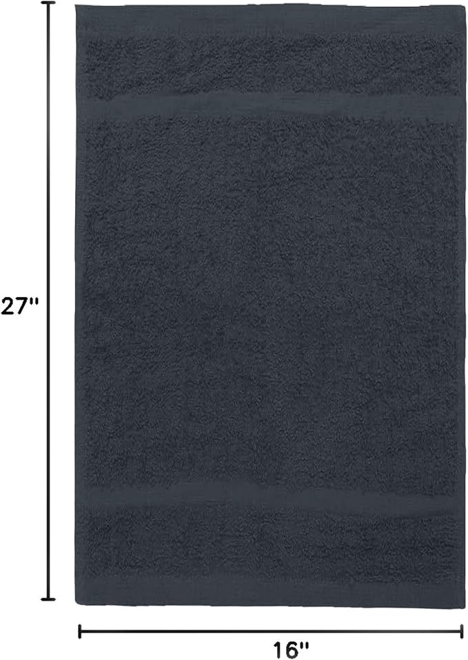 Avalon Towels Salon Towel - Grey Hand Towels Bulk Pack of 24 - 100% Cotton Absorbent Spa, Facial & Gym Towel for Working Out - 16x27 Inches (Not Bleach Proof)