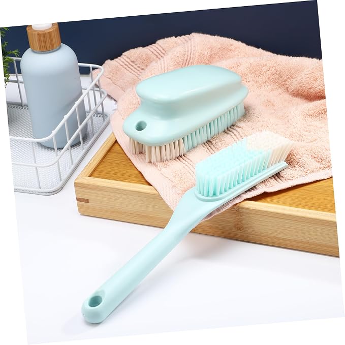3sets Multi-Purpose Cleaning Brush Kit Handle Shoe Washing Brush Ergonomic Grip for Household Cleaning Tasks