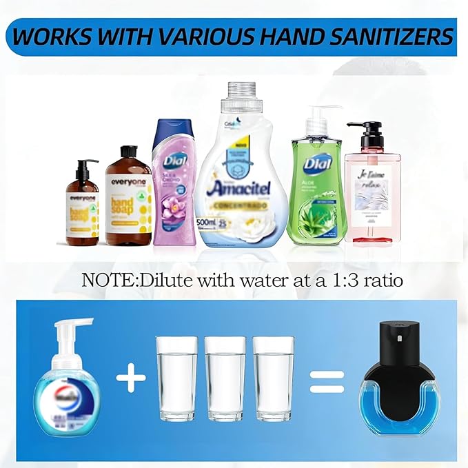 2Pack Automatic Soap Dispenser Touchless, Rechargeable Foaming Soap Dispenser,15oz/420ml Smart Hand Soap Dispensers,4-Level Adjustable,Wall Mount for Bathroom Kitchen Dish Soap,Hands-Free,Black