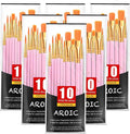 AROIC Acrylic Paint Brushes, 6 Packs/60 pcs Nylon Hair Paint Brush Set for All Purpose Oil Watercolor Painting Artist Professional Kits (Pink)